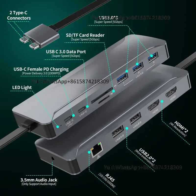 Usb Hub Type C - Station d'accueil USB-C 5 ports avec