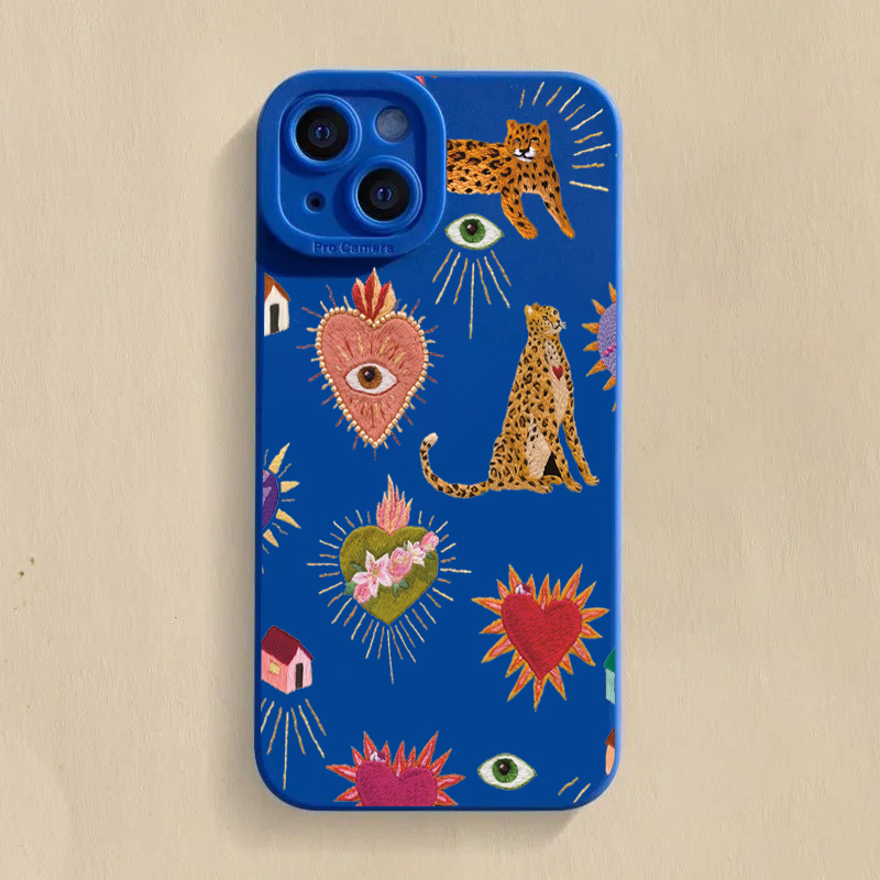 Samsung Galaxy A55 - Coque de téléphone anti-chute motif léopard