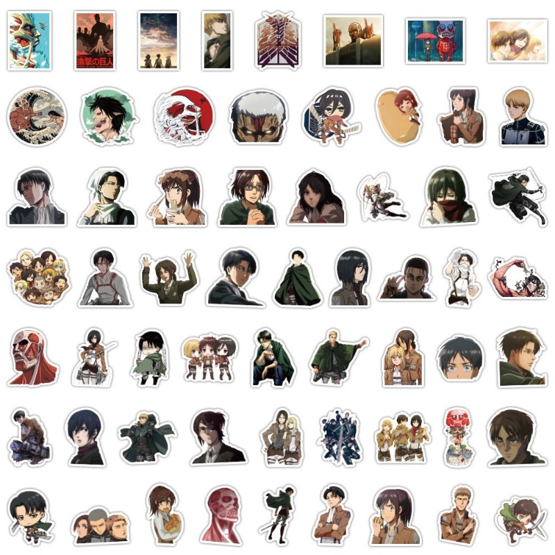 Tablet Cute Accessories - 60 autocollants anime Attack on Titan,