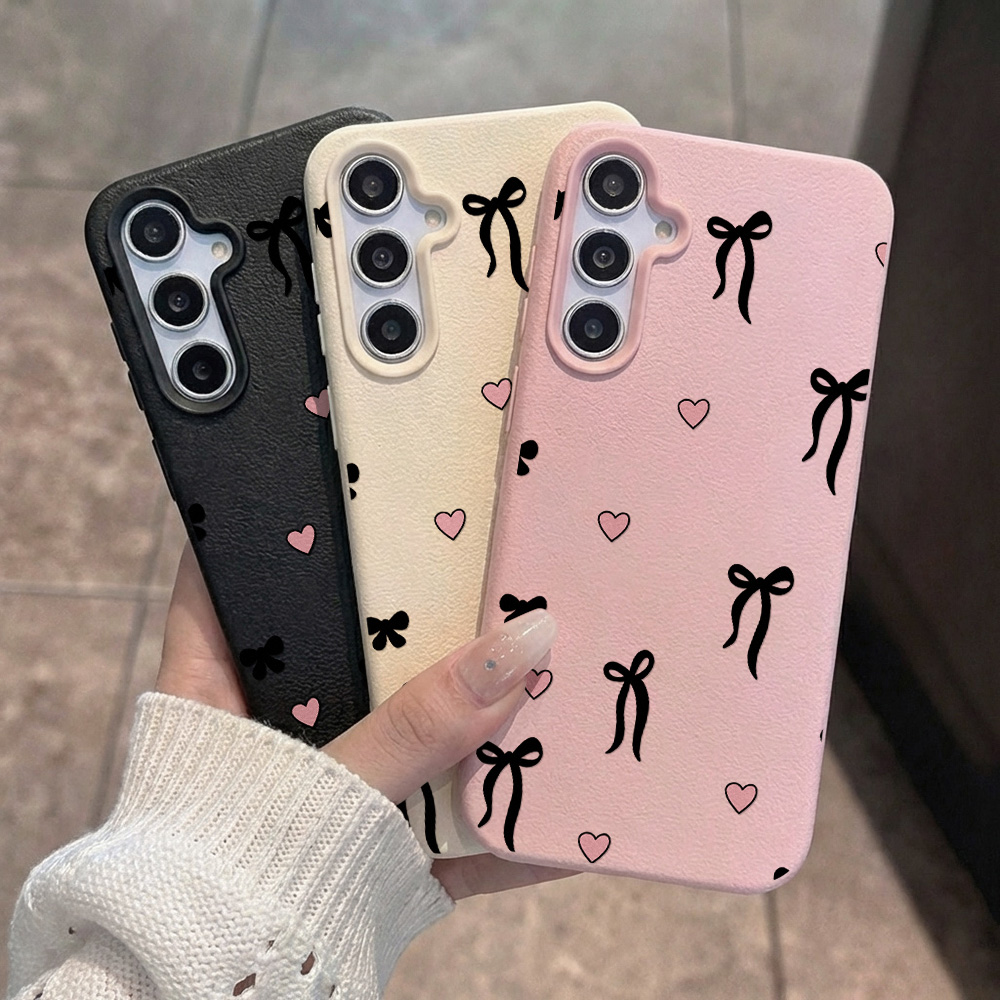 Samsung Galaxy A55 - Coque antichoc mignonne avec nœud papillon